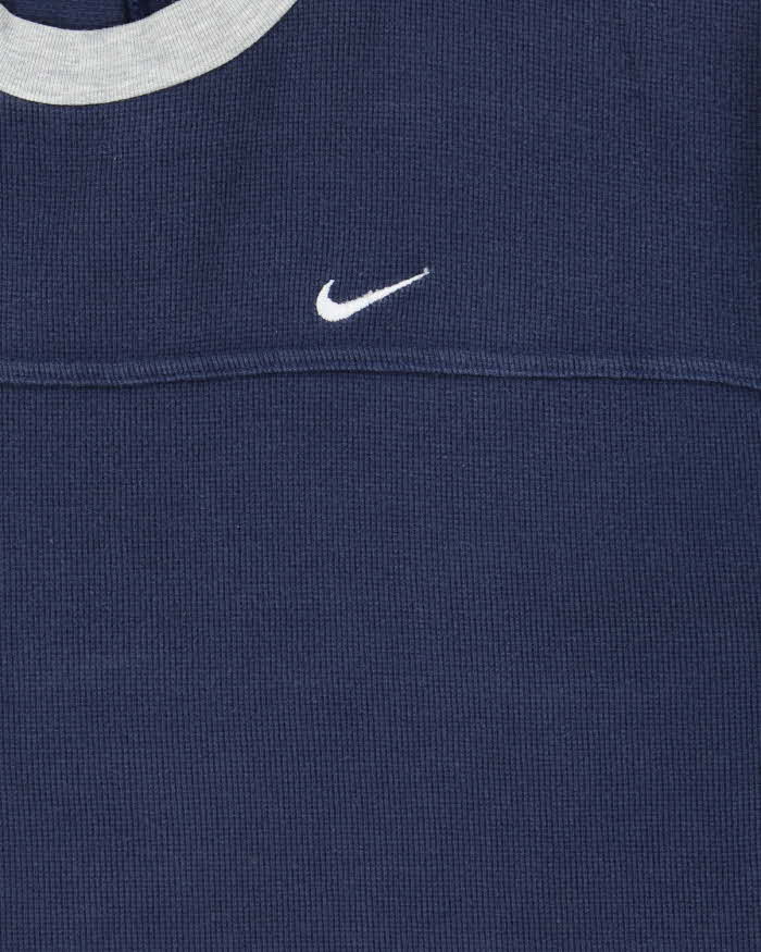 Vintage Y2K 00s Nike Heavyweight Embroidered Crewneck Waffle T-Shirt - S