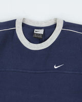 Vintage Y2K 00s Nike Heavyweight Embroidered Crewneck Waffle T-Shirt - S