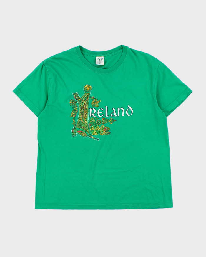 Vintage Y2K 00s Ireland Novelty Super Fit Ringspun Crewneck T-Shirt - L