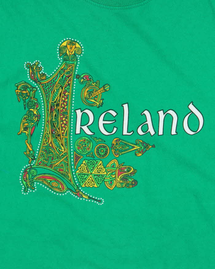 Vintage Y2K 00s Ireland Novelty Super Fit Ringspun Crewneck T-Shirt - L