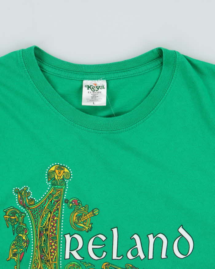 Vintage Y2K 00s Ireland Novelty Super Fit Ringspun Crewneck T-Shirt - L