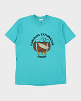 Vintage 1989 Kamloops Exploration Single Stitch Hanes Fifty Fifty Made In USA Crewneck T-Shirt - L
