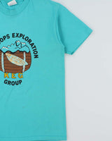 Vintage 1989 Kamloops Exploration Single Stitch Hanes Fifty Fifty Made In USA Crewneck T-Shirt - L