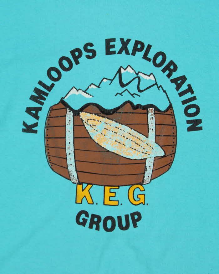 Vintage 1989 Kamloops Exploration Single Stitch Hanes Fifty Fifty Made In USA Crewneck T-Shirt - L