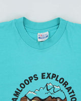Vintage 1989 Kamloops Exploration Single Stitch Hanes Fifty Fifty Made In USA Crewneck T-Shirt - L