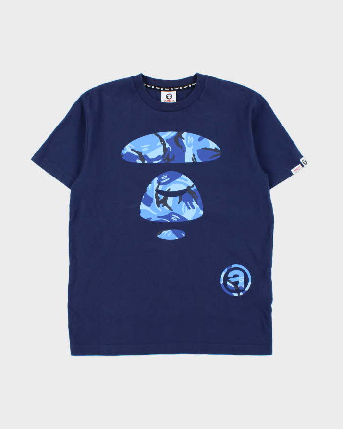 Vintage Aape By A Bathing Ape Ice Camo Heavyweight Crewneck T-Shirt - M