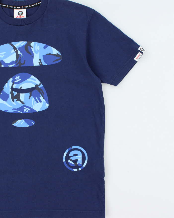 Vintage Aape By A Bathing Ape Ice Camo Heavyweight Crewneck T-Shirt - M