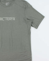 2023 Arc'teryx 'Ionia Arc'word Logo' Khaki Merino Wool Fairtrade Crewneck Hiking T-Shirt - L