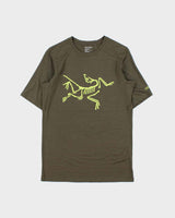2024 Arc'teryx 'Ionia Logo' Khaki Merino Wool Fairtrade Crewneck Hiking T-Shirt - XS