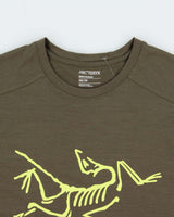 2024 Arc'teryx 'Ionia Logo' Khaki Merino Wool Fairtrade Crewneck Hiking T-Shirt - XS