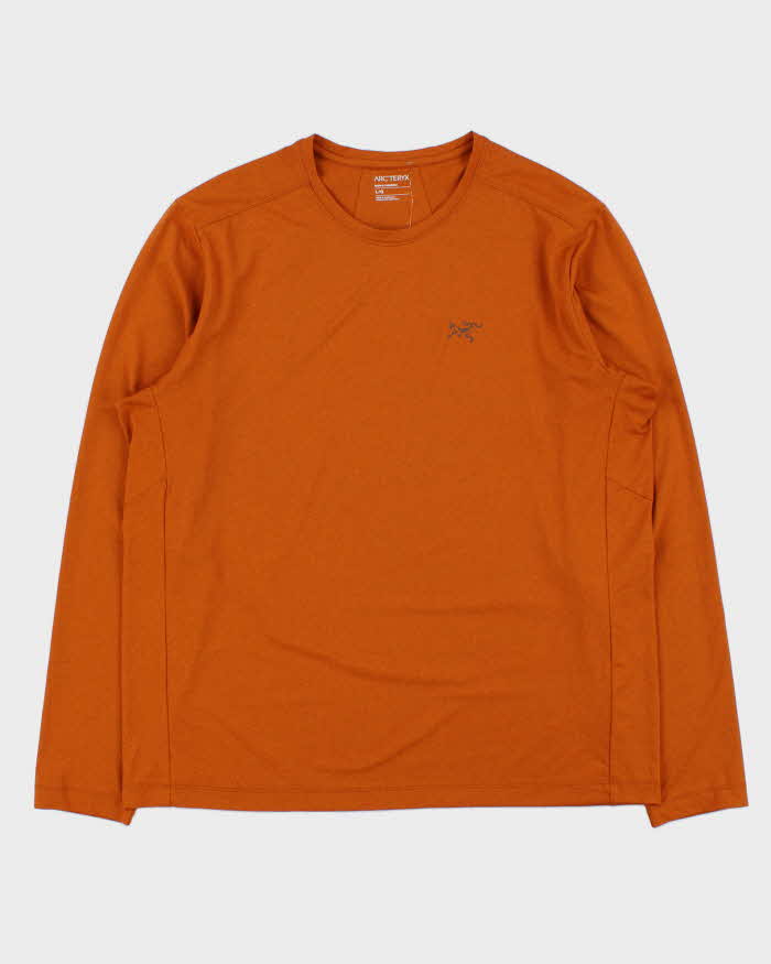 2020 Arc'teryx Burnt Orange 'Remige' Long Sleeve Crewneck Hiking T-Shirt - L
