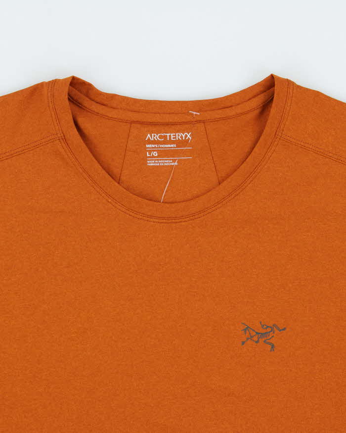2020 Arc'teryx Burnt Orange 'Remige' Long Sleeve Crewneck Hiking T-Shirt - L