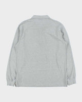 Vintage Lacoste Marl Grey Slim Fit Long Sleeve Polo Shirt - L