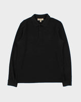 Vintage Burberry Nova Check-Placket Long Sleeve Polo Shirt - M