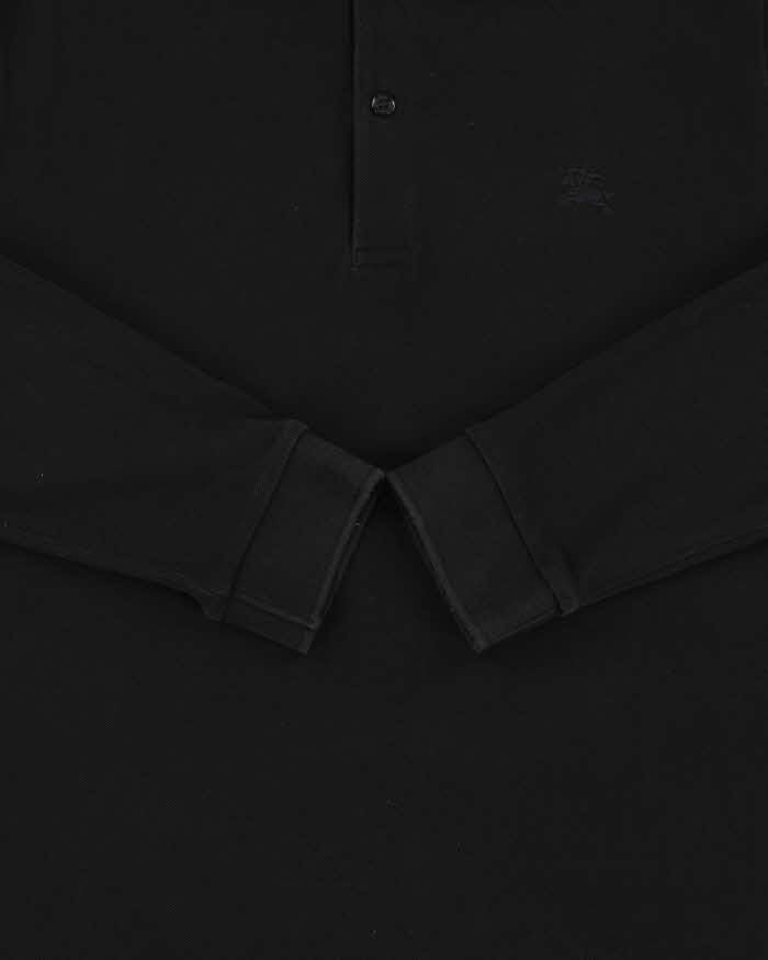 Vintage Burberry Nova Check-Placket Long Sleeve Polo Shirt - M