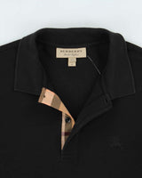 Vintage Burberry Nova Check-Placket Long Sleeve Polo Shirt - M