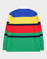 Vintage Polo Ralph Lauren Classic Multicoloured Striped Classic Fit Long Sleeve Rugby Shirt - L