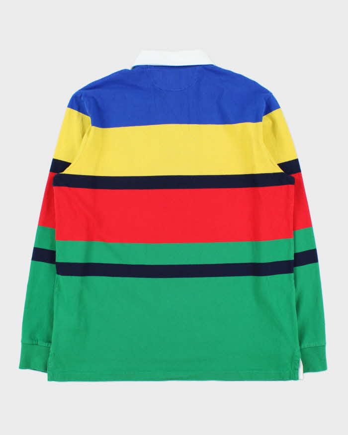 Vintage Polo Ralph Lauren Classic Multicoloured Striped Classic Fit Long Sleeve Rugby Shirt - L
