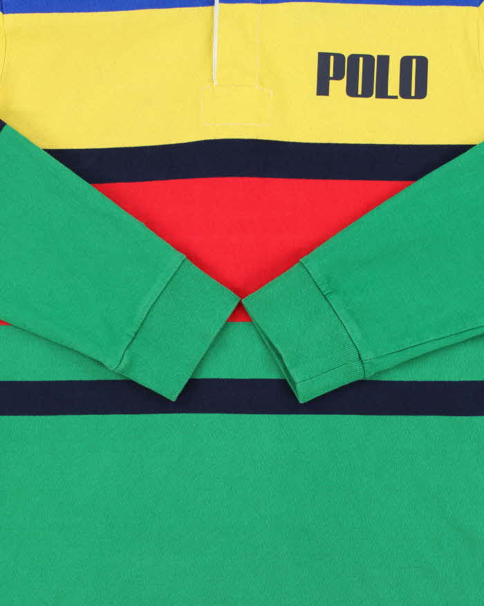 Vintage Polo Ralph Lauren Classic Multicoloured Striped Classic Fit Long Sleeve Rugby Shirt - L