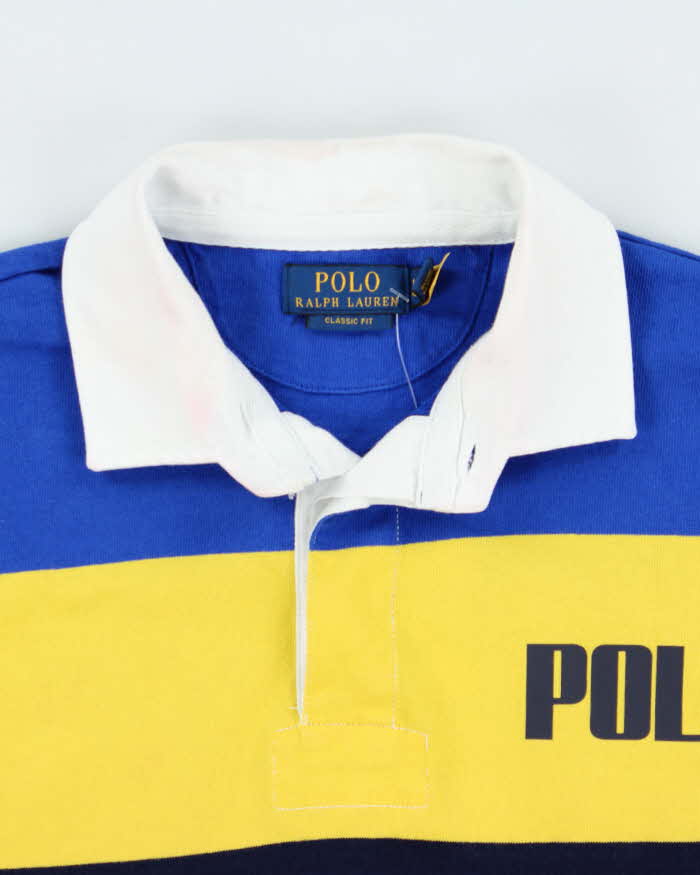 Vintage Polo Ralph Lauren Classic Multicoloured Striped Classic Fit Long Sleeve Rugby Shirt - L