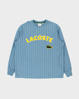 Vintage Lacoste Live Pinstripe Heavyweight Long Sleeve Crewneck T-Shirt - XL