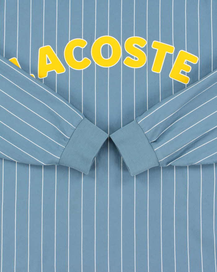 Vintage Lacoste Live Pinstripe Heavyweight Long Sleeve Crewneck T-Shirt - XL