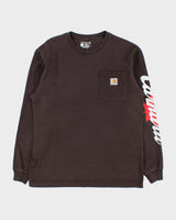 Vintage Carhartt Heavyweight Long Sleeve Logo Loose Fit Crewneck Pocket T-Shirt - S