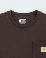 Vintage Carhartt Heavyweight Long Sleeve Logo Loose Fit Crewneck Pocket T-Shirt - S