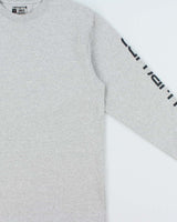 Vintage Carhartt Marl Grey Heavyweight Long Sleeve Logo Loose Fit Crewneck T-Shirt - S