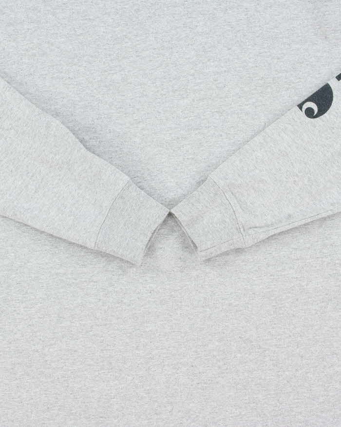 Vintage Carhartt Marl Grey Heavyweight Long Sleeve Logo Loose Fit Crewneck T-Shirt - S