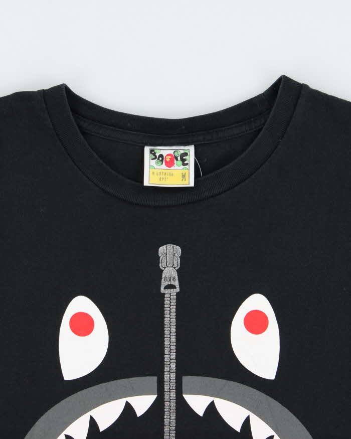 Vintage A Bathing Ape BAPE Shark Zip Heavyweight Single Stitch Crewneck T-Shirt - M