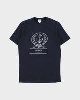 Vintage Y2K 00s Armani Collezioni Navy Nautical Fitted Crewneck T-Shirt - S