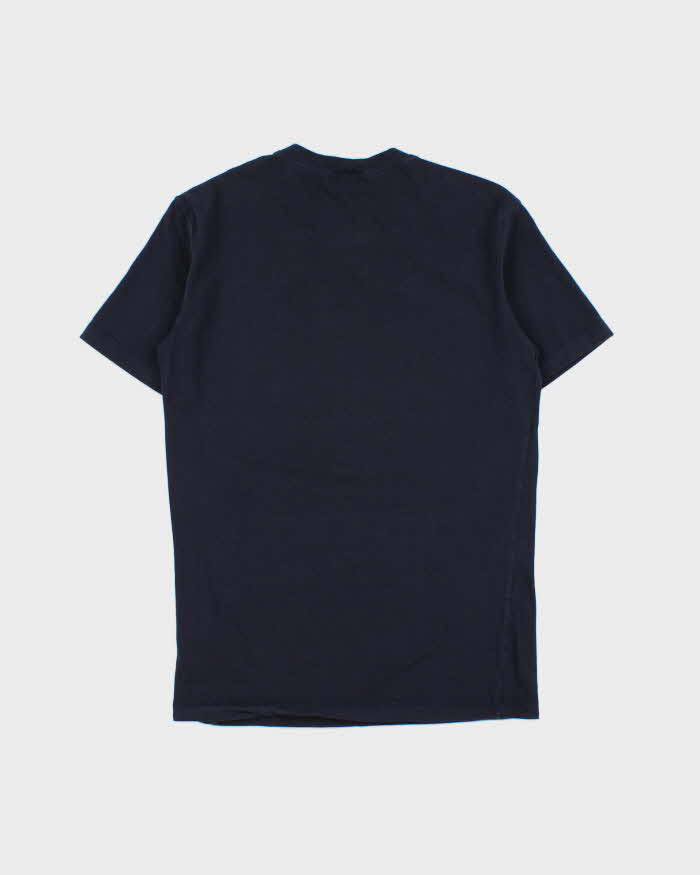Vintage Y2K 00s Armani Collezioni Navy Nautical Fitted Crewneck T-Shirt - S
