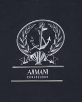 Vintage Y2K 00s Armani Collezioni Navy Nautical Fitted Crewneck T-Shirt - S