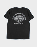 Vintage 1989 Harley Davidson Milwaukee Engine Plant Tour Single Stitch Hanes Beefy Crewneck T-Shirt - L