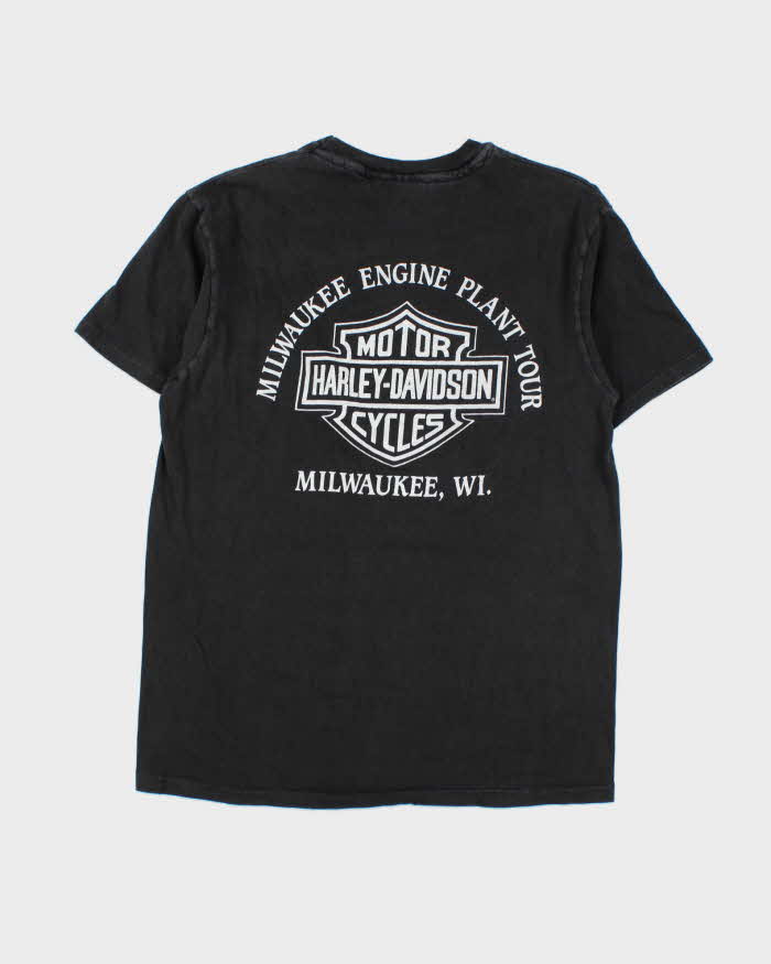 Vintage 1989 Harley Davidson Milwaukee Engine Plant Tour Single Stitch Hanes Beefy Crewneck T-Shirt - L