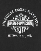 Vintage 1989 Harley Davidson Milwaukee Engine Plant Tour Single Stitch Hanes Beefy Crewneck T-Shirt - L