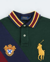 Vintage Polo Ralph Lauren Striped Big Pony Crest Custom Slim Fit Short Sleeve Polo Shirt - S