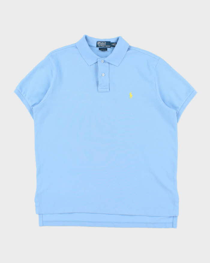 Vintage Polo Ralph Lauren Sky Blue Custom Fit Short Sleeve Polo Shirt - L