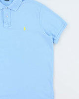 Vintage Polo Ralph Lauren Sky Blue Custom Fit Short Sleeve Polo Shirt - L
