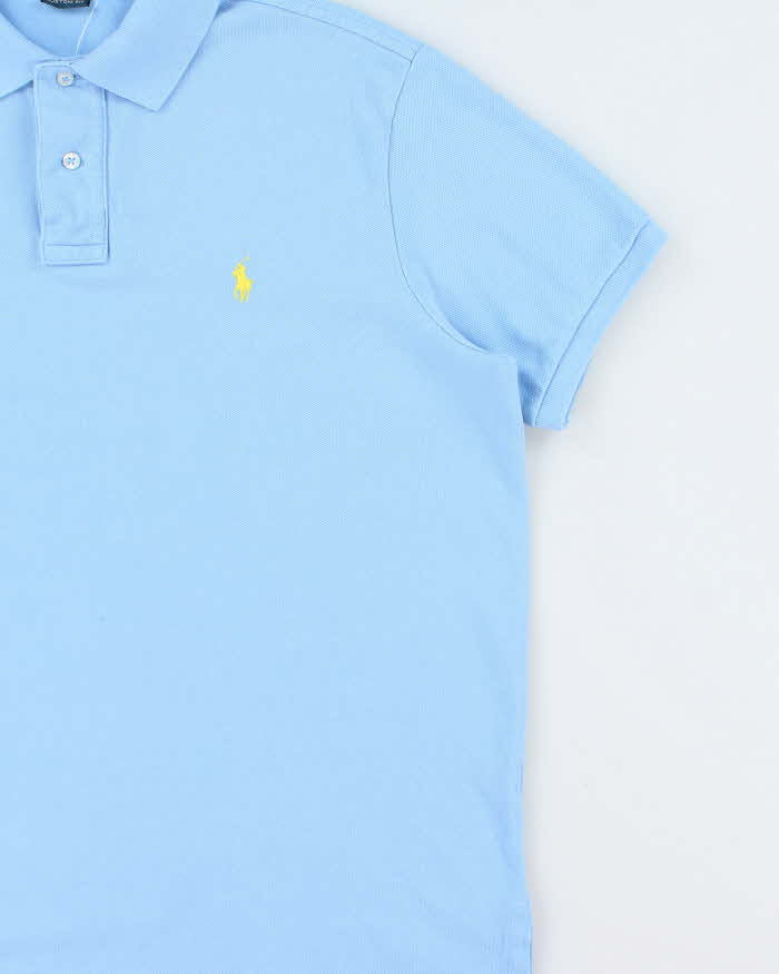 Vintage Polo Ralph Lauren Sky Blue Custom Fit Short Sleeve Polo Shirt - L