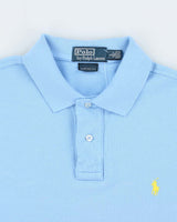 Vintage Polo Ralph Lauren Sky Blue Custom Fit Short Sleeve Polo Shirt - L