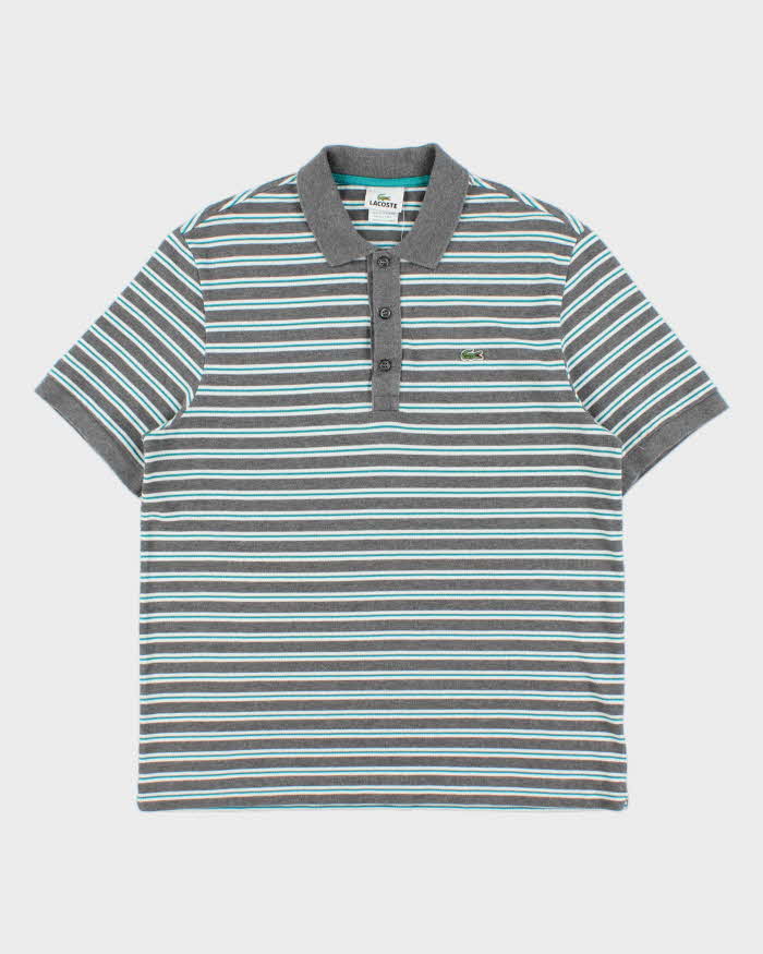Vintage Y2K 00s Lacoste Striped Classic Croc Short Sleeve Polo Shirt - L