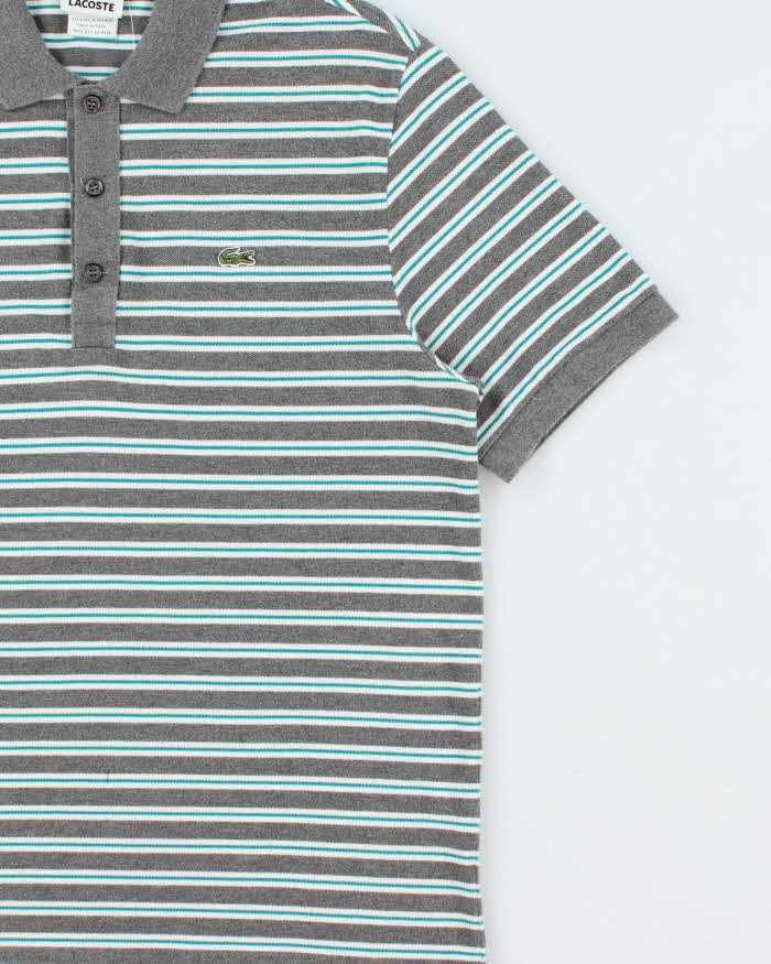 Vintage Y2K 00s Lacoste Striped Classic Croc Short Sleeve Polo Shirt - L