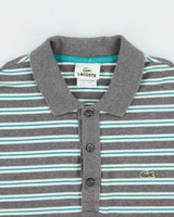 Vintage Y2K 00s Lacoste Striped Classic Croc Short Sleeve Polo Shirt - L