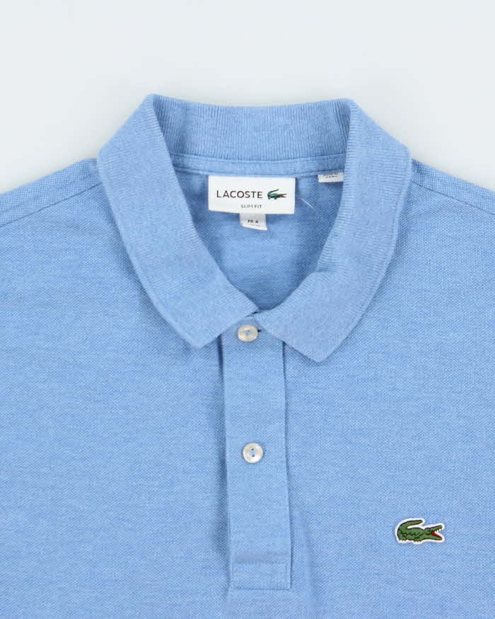 Vintage Lacoste Marl Blue Classic Croc Slim Fit Short Sleeve Polo Shirt - M