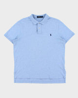 Vintage Polo Ralph Lauren Marl Sky Blue Classic Short Sleeve Polo Shirt - L