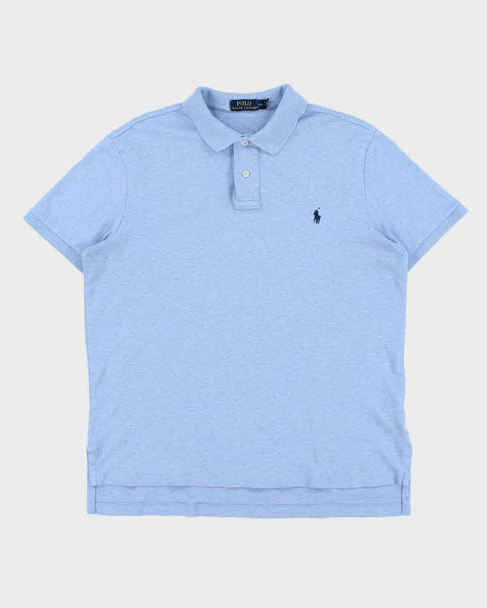 Vintage Polo Ralph Lauren Marl Sky Blue Classic Short Sleeve Polo Shirt - L