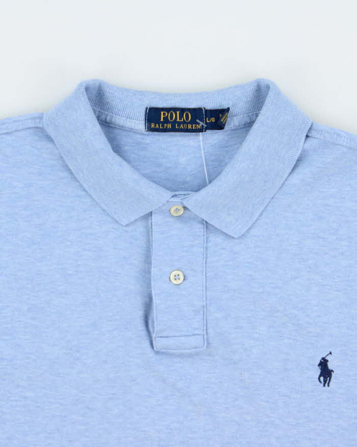 Vintage Polo Ralph Lauren Marl Sky Blue Classic Short Sleeve Polo Shirt - L