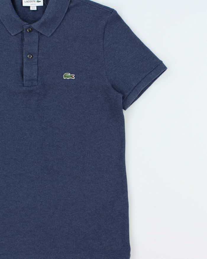 Vintage Lacoste Navy Marl Classic Croc Slim Fit Short Sleeve Polo Shirt - M